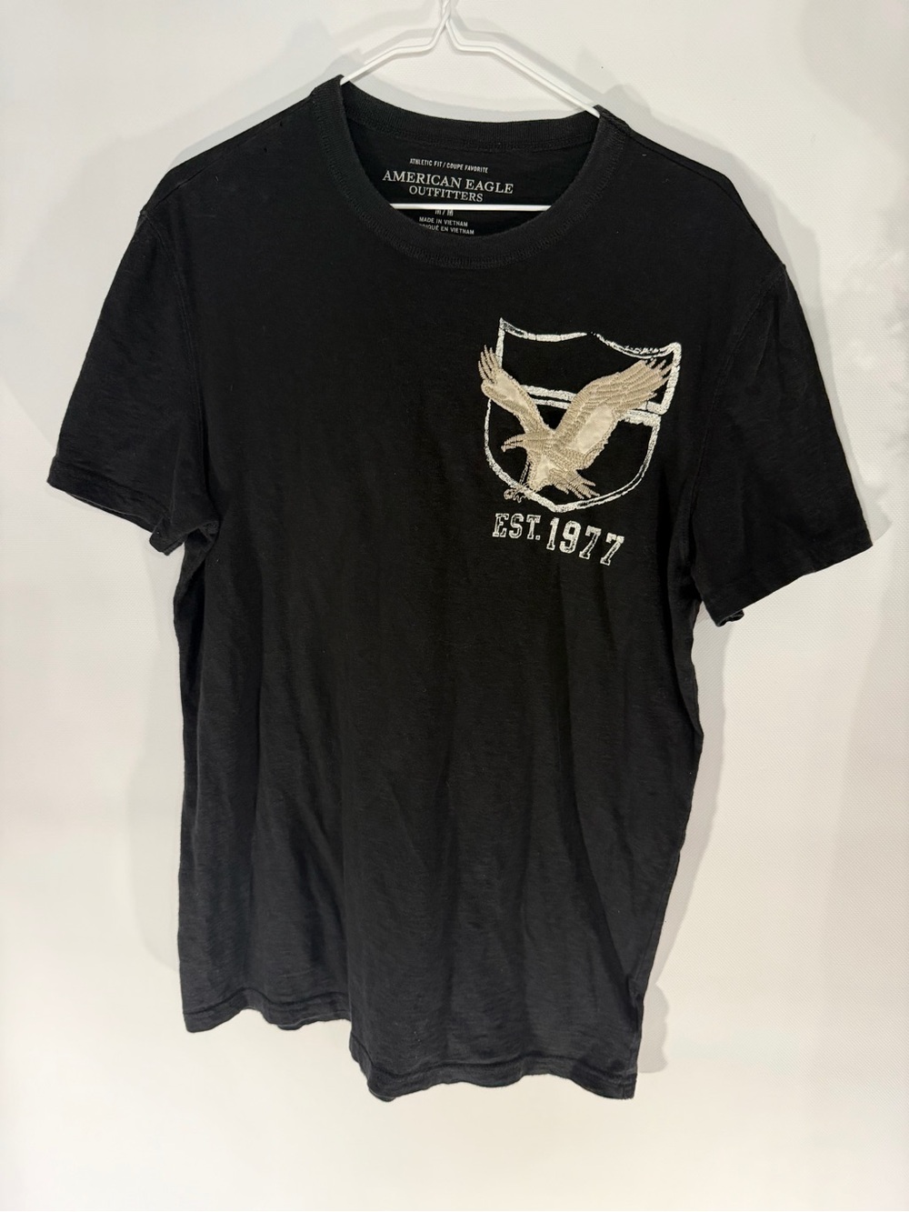 American Eagle Outfitters Black Tee with Tan Eagle Crest
